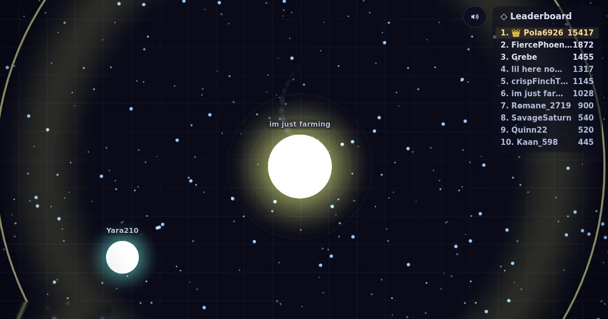 A giant golden Star in Darkmass.io rendered with layered additive glow, a smaller white Star nearby.